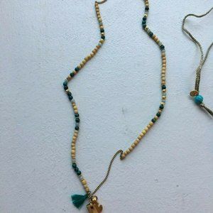 NWT Chan Luu beautiful carved wood and Amazonite